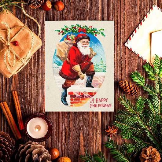 Fun Festive  Victoriaans Santa Gifts Chimney Feestdagenkaart