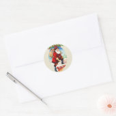 Fun Festive  Victoriaans Santa Gifts Chimney Ronde Sticker (Envelop)