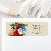 Fun Festive  Victoriaans Santa Gifts Holly Etiket (Insitu)