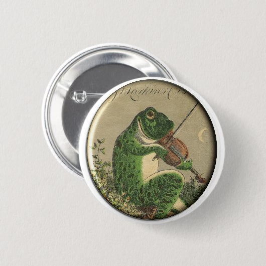 Fun Fiddling Frog Button (Voorkant /achterkant)
