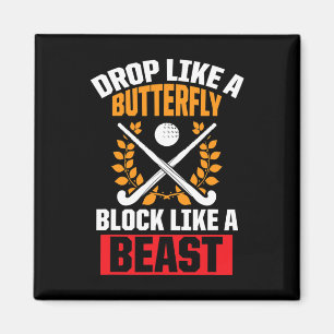 Fun Field Hockey Drop als een vlinder blok als Magneet