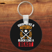 Fun Field Hockey Drop als een vlinder blok als Sleutelhanger (Voorkant)