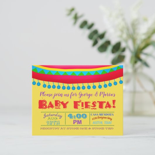 Fun Fiesta Baby Douche Uitnodigingen (Staand voorkant)