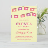 Fun Fiesta | Baby shower Roze meisjes Kaart (Staand voorkant)