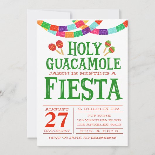 FUN FIESTA INVITATION! KAART (Voorkant)