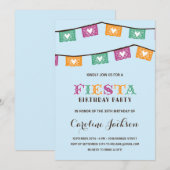 Fun Fiesta | Modern Birthday Party Kaart (Voorkant / Achterkant)