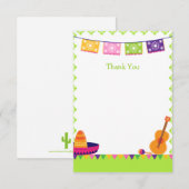 Fun fiesta party kleurrijke verjaardag dank je cre kaart (Voorkant / Achterkant)