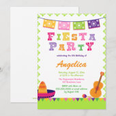 Fun fiesta party kleurrijke verjaardagsuitnodiging kaart (Voorkant / Achterkant)