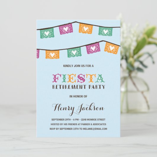 Fun Fiesta | Pensioenpartij Kaart (Staand voorkant)