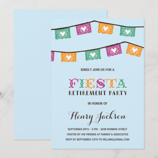 Fun Fiesta | Pensioenpartij Kaart (Voorkant / Achterkant)