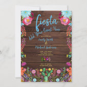 Fun Fiesta Waterverf Folk Flowers Koppels Uitnodig Kaart (Voorkant)