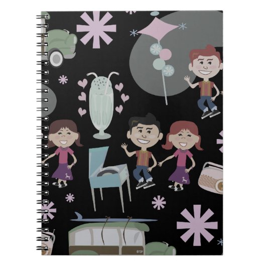Fun Fifories Memories Cute Retro Art Design Notitieboek (Voorkant)