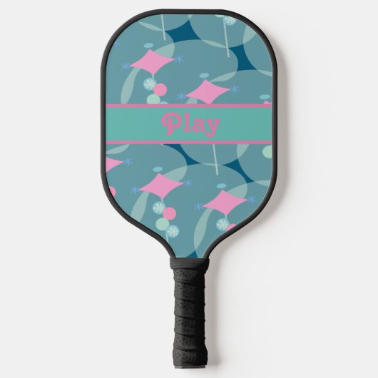 Fun Fifties Abstract Boomerang Patroonontwerp Pickleball Paddle (Voorkant)