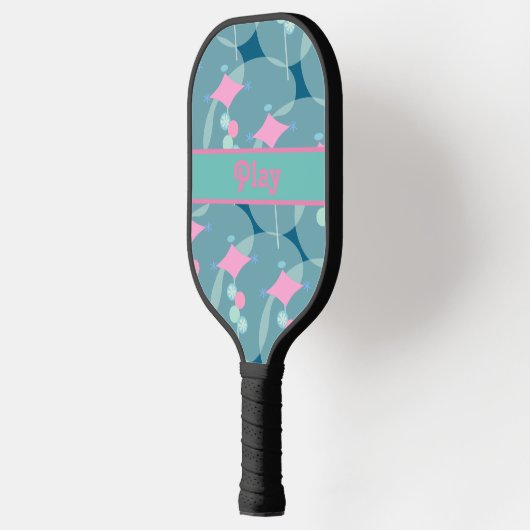 Fun Fifties Abstract Boomerang Patroonontwerp Pickleball Paddle (Links)