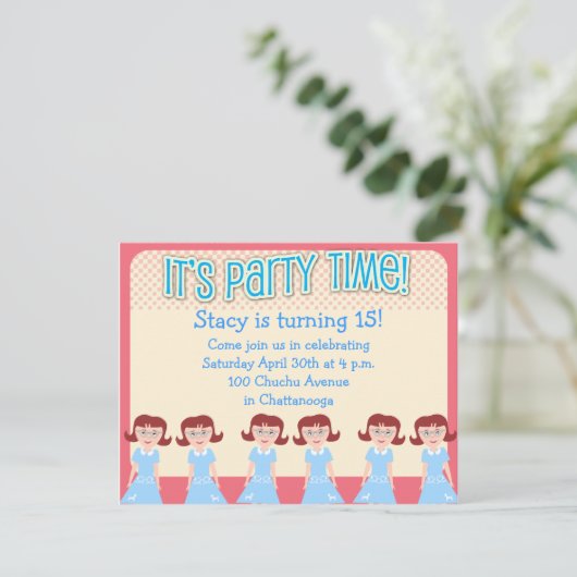 Fun Fifties Girl Time Kaart