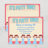 Fun Fifties Girl Time Kaart (Voorkant / Achterkant)