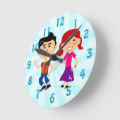 Fun Fifties Happy Dance Kinder Retro Art Ronde Klok (Hoek)