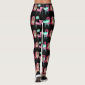 Fun Fifties Jukebox Muziekspelers Patroon Leggings (Achterkant)