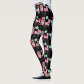 Fun Fifties Jukebox Muziekspelers Patroon Leggings (Links)