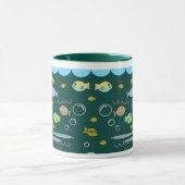 Fun Fifties Retro Cartoon School of Fish Ocean Art Mok (Midden)