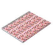 Fun Fifties Retro Pink Guitars Boomerangs Pattern Notitieboek (Linkerzijde)