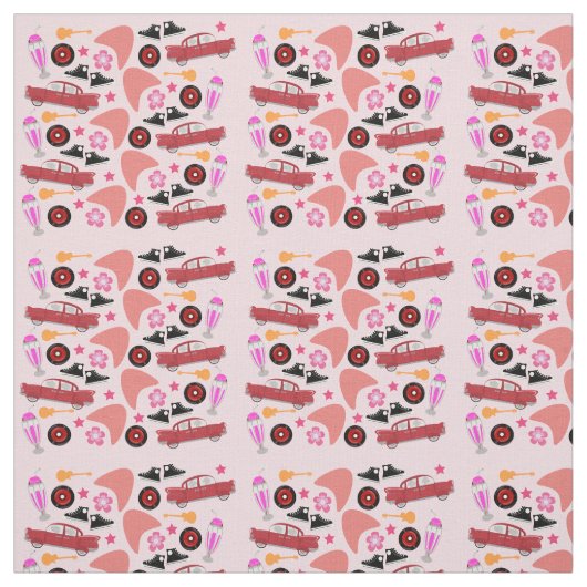 Fun Fifties roze patroon Stof (Swatch)