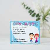 Fun Fifties Thema Sock Hop Kinder kunst Kaart (Staand voorkant)