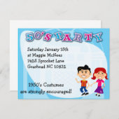 Fun Fifties Thema Sock Hop Kinder kunst Kaart (Voorkant / Achterkant)