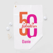 Fun Fifty & Fabulous 50th Birthday Golfhanddoek (Insitu)