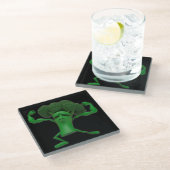 Fun Fighting Broccoli Glass Onderzetter -  (Schuin)