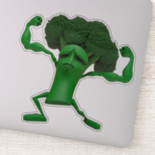 Fun Fighting Broccoli Sticker -  eigenzinnigheid