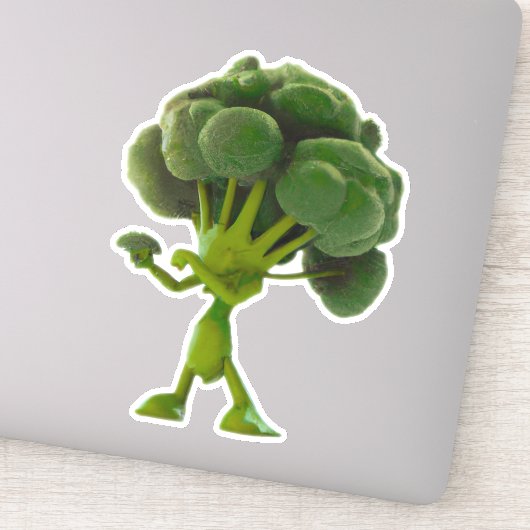 Fun Fighting Broccoli Sticker -  eigenzinnigheid (Detail)