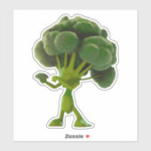 Fun Fighting Broccoli Sticker -  eigenzinnigheid (Vel)
