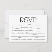 Fun Fill-in-the-Blank RSVP w/Song Request Kaart (Voorkant)