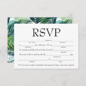 Fun Fill-in-the-Blank RSVP w/Song Request Kaart (Voorkant / Achterkant)