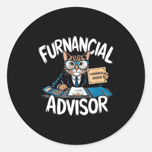 Fun Financial Planner Gift Funny Retirement Adviso Ronde Sticker (Voorkant)