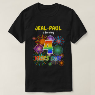 Fun Fireworks, Rainbow Kijk "4", 4e verjaardag T-shirt