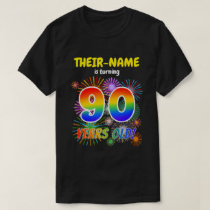 Fun Fireworks, Rainbow Kijk "90", 90e verjaardag T-shirt
