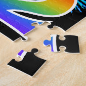 Fun Fireworks + Rainbow Pattern "12" Birthday # Legpuzzel (Zijkant)