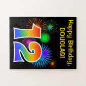 Fun Fireworks + Rainbow Pattern "12" Birthday # Legpuzzel (Horizontaal)