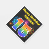 Fun Fireworks + Rainbow Pattern "15" Birthday # Servet (Hoek)
