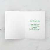 Fun Fireworks + Rainbow Pattern "21" Birthday # Kaart (Binnen)