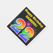 Fun Fireworks + Rainbow Pattern "22" Birthday # Servet (Hoek)