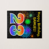 Fun Fireworks + Rainbow Pattern "23" Birthday # Legpuzzel (Horizontaal)