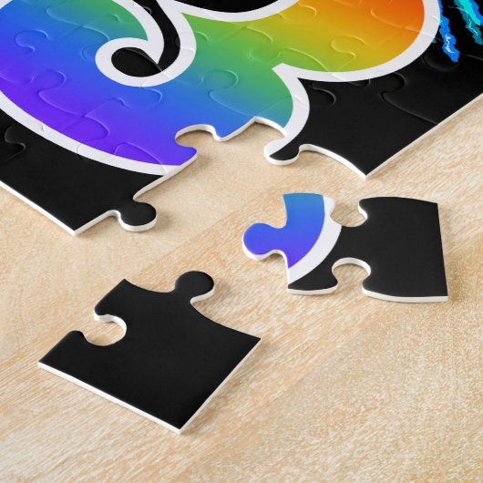 Fun Fireworks + Rainbow Pattern "23" Birthday # Legpuzzel (Zijkant)