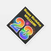 Fun Fireworks + Rainbow Pattern "23" Birthday # Servet (Hoek)