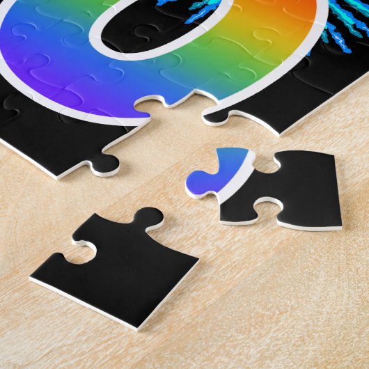 Fun Fireworks + Rainbow Pattern "30" Birthday # Legpuzzel (Zijkant)