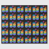 Fun Fireworks + Rainbow Pattern "58" Event Number Cadeaupapier (Vlak)