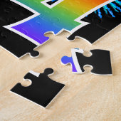 Fun Fireworks + Rainbow Pattern "64" Birthday # Legpuzzel (Zijkant)