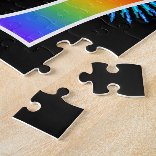 Fun Fireworks + Rainbow Pattern "67" Birthday # Legpuzzel (Zijkant)